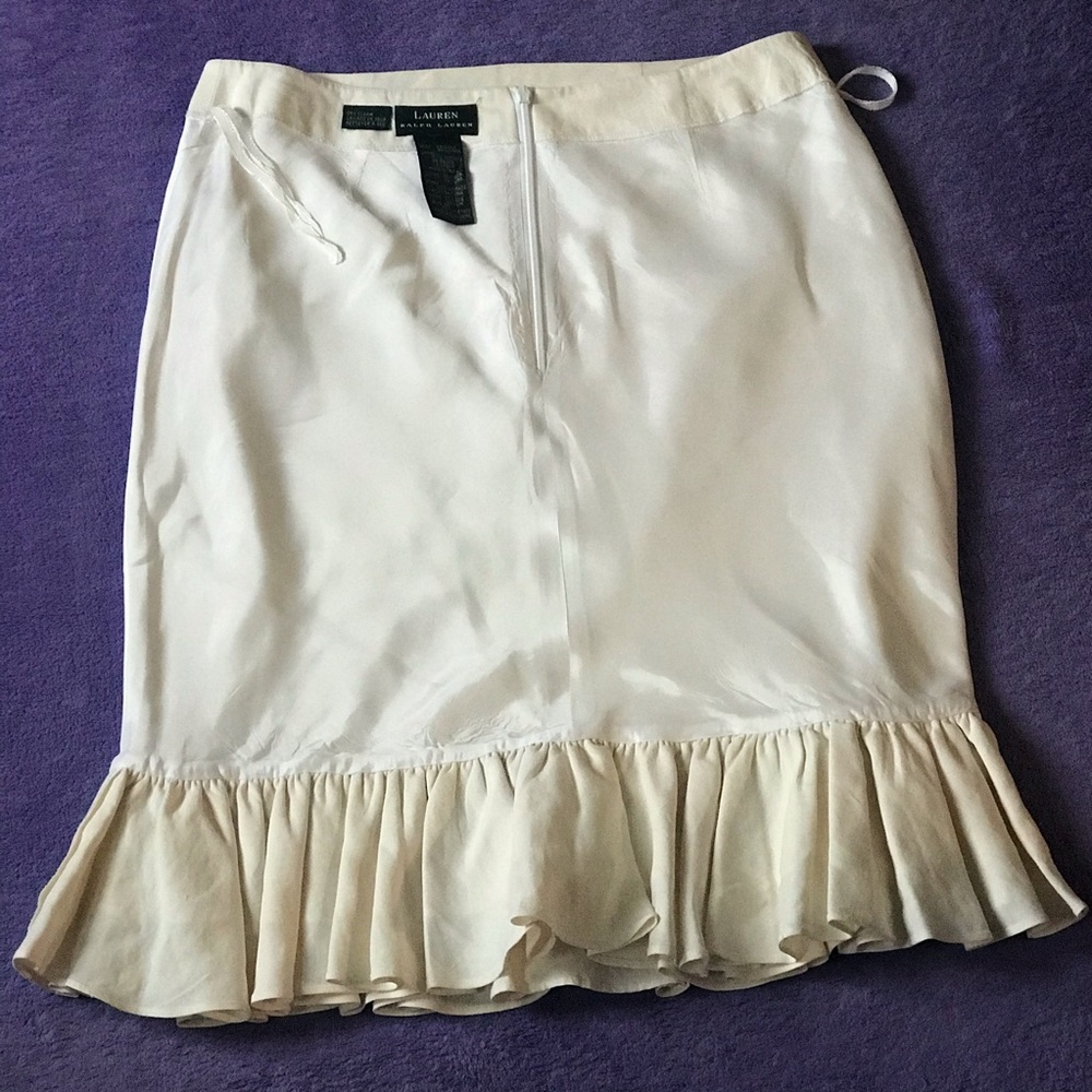 Lauren Ralph Lauren Silk/Linen Ruffle Skirt - Picture 6 of 8